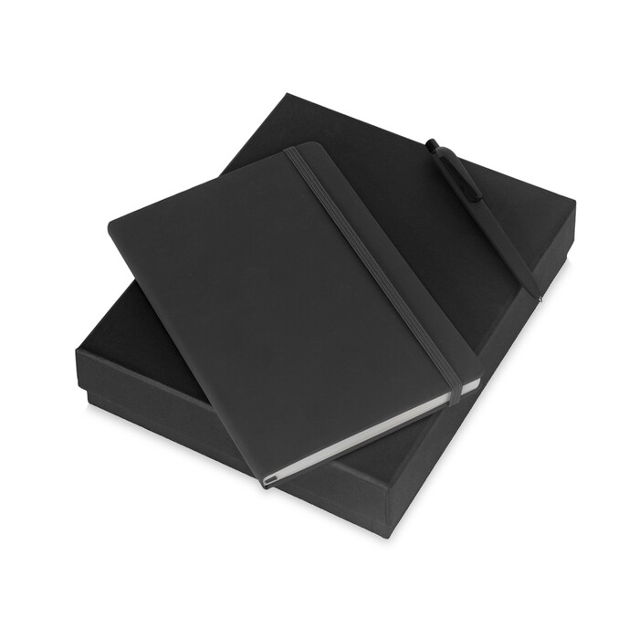 Подарочный набор Vision Pro soft-touch с ручкой и блокнотом А5, черный OA-700341.07 фото 1