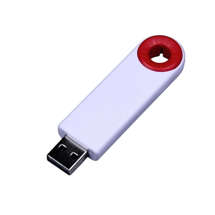 USB-флешка промо на 32 Гб прямоугольной формы, выдвижной механизм, красный белый/красный OA-7135.32.01 фото 1