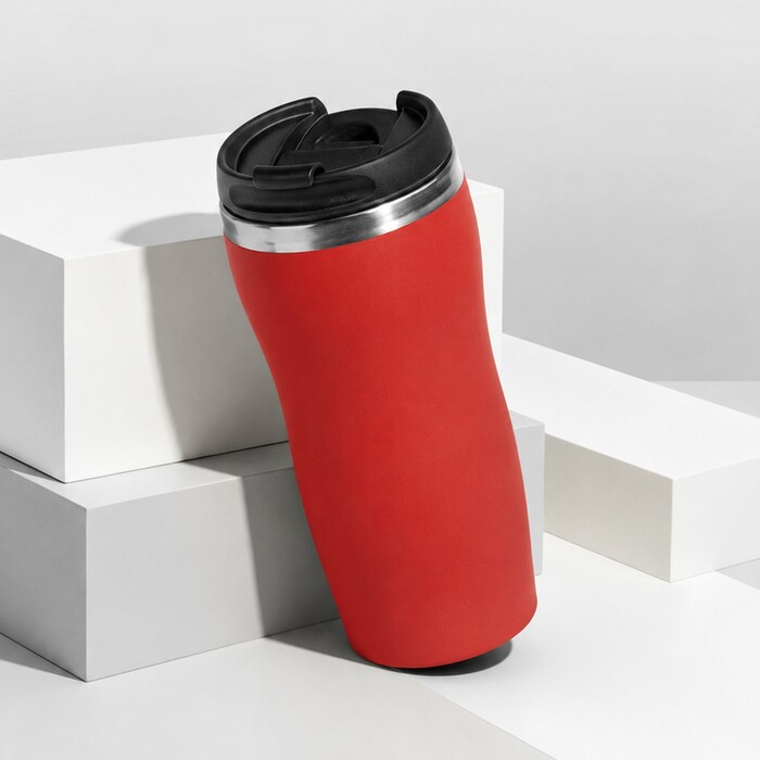 Термокружка "Double wall mug C1", soft touch, 350 мл, красный (Р) OA-827001clrp фото 1