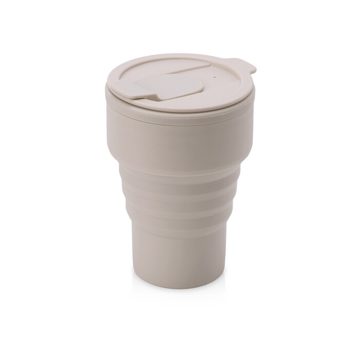 Силиконовый складной стакан "GoCup", бежевый OA-827636 фото 1