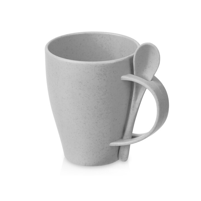 Пшеничная кружка Nina с ложкой, 300ml, серый Cool grey 7C OA-897300 фото 1