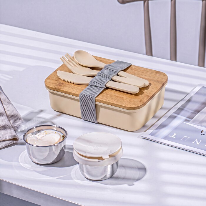 Ланчбокс Lunch с крышкой, бежевый OA-897308 фото 1