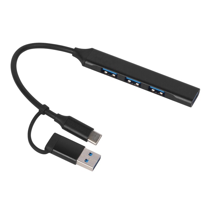 USB-хаб «Link» с коннектором 2-в-1 USB-C и USB-A, 2.0/3.0, черный OA-975657 фото 1