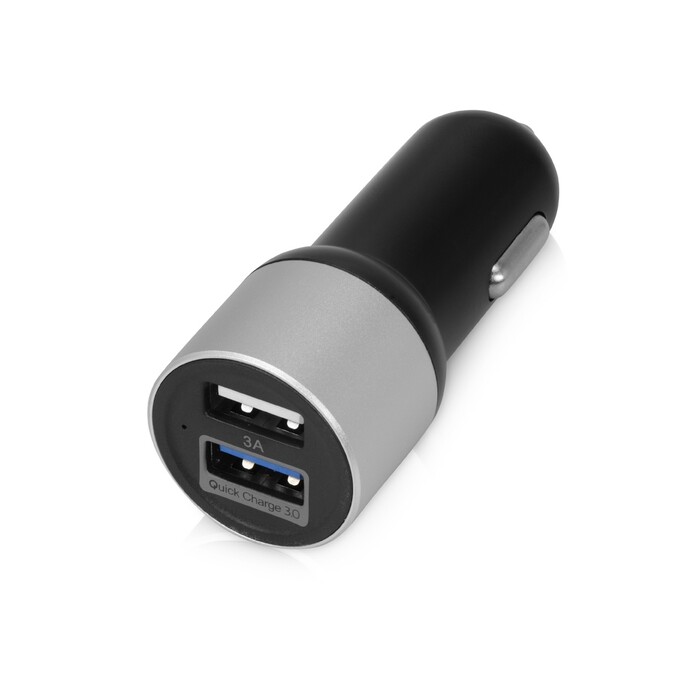 Адаптер автомобильный USB с функцией быстрой зарядки QC 3.0 "TraffIQ", черный/серебристый OA-985020 фото 1